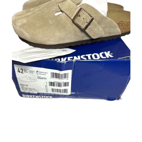 Birkenstock Boston Soft Footbed Taupe Suede Clogs Sandals  42 EU New Damage Box main image 6